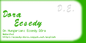 dora ecsedy business card