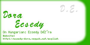 dora ecsedy business card